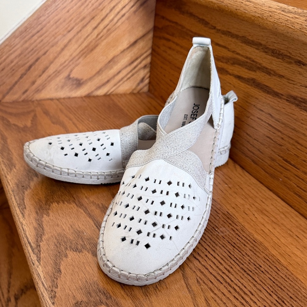 Josef Seibel Cream Espadrille Slip-Ons